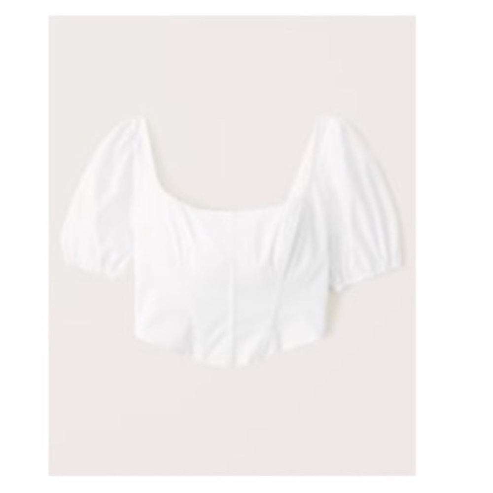 Abercrombie Puff Sleeve Poplin Corset Top M